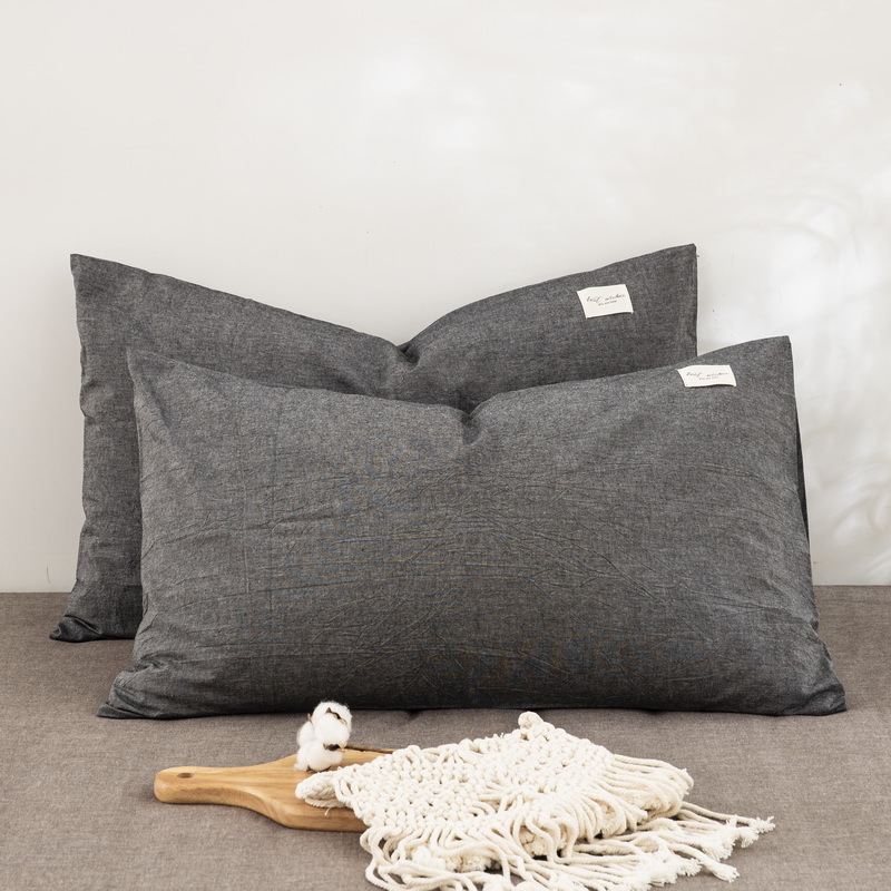Fundas de almohada de algodón lavado de algodón puro Un par de 100 fundas de almohada de algodón Dormitorio de estudiantes Funda interior de núcleo de almohada doble individual