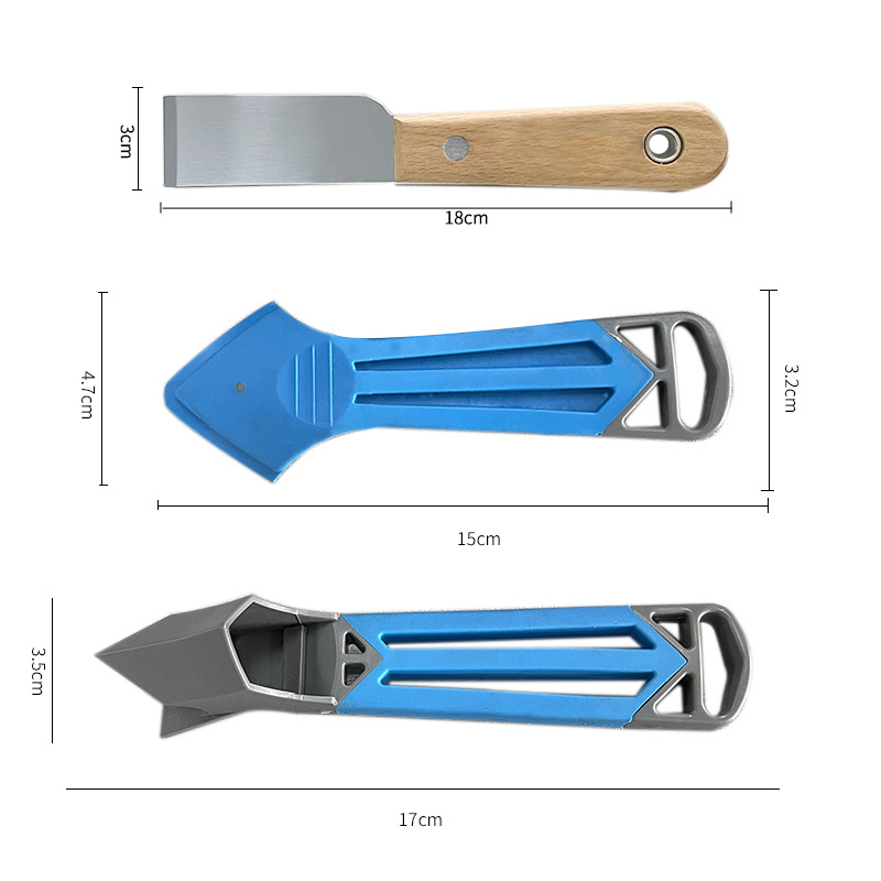 阴角玻璃胶抹铲胶器角度刮板清除残胶美缝工具三件套B高效多功能