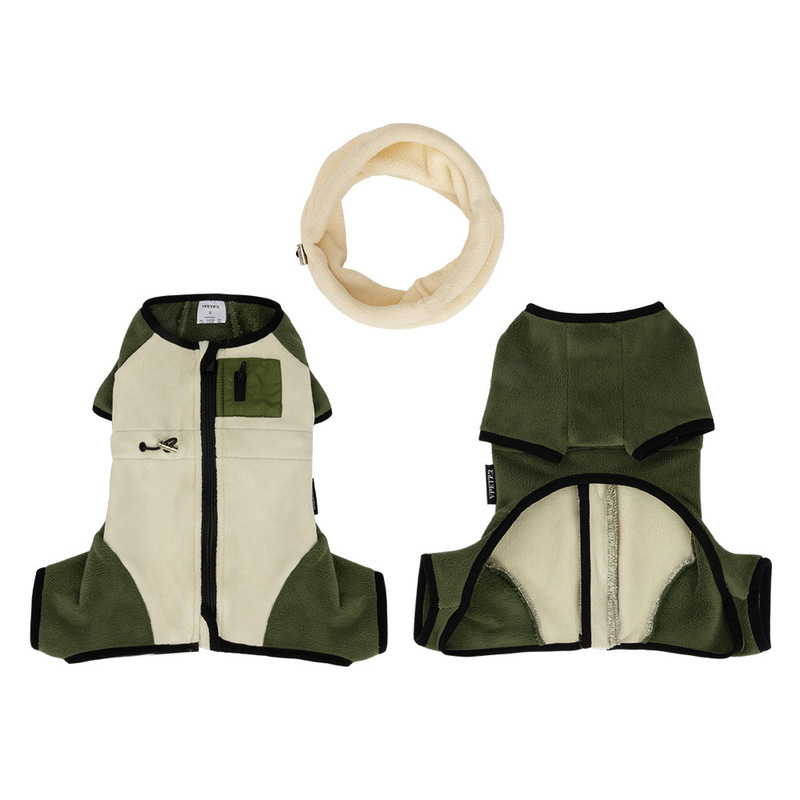 ペット春秋保温四脚服外出家防風汚れ防止フリース高襟取り外し可能犬服厚手|undefined