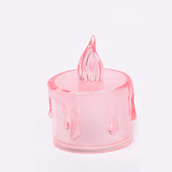 Fuchsia small candle, battery
