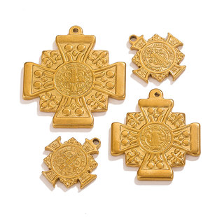 Cross-border European and American stainless steel personality design cross queen French pendant titanium steel keychain wholesale spot