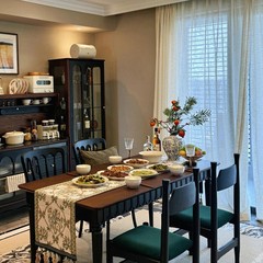 法式实木复古餐桌黑色板桌家用椭圆小户型美式可折叠长桌中古饭桌