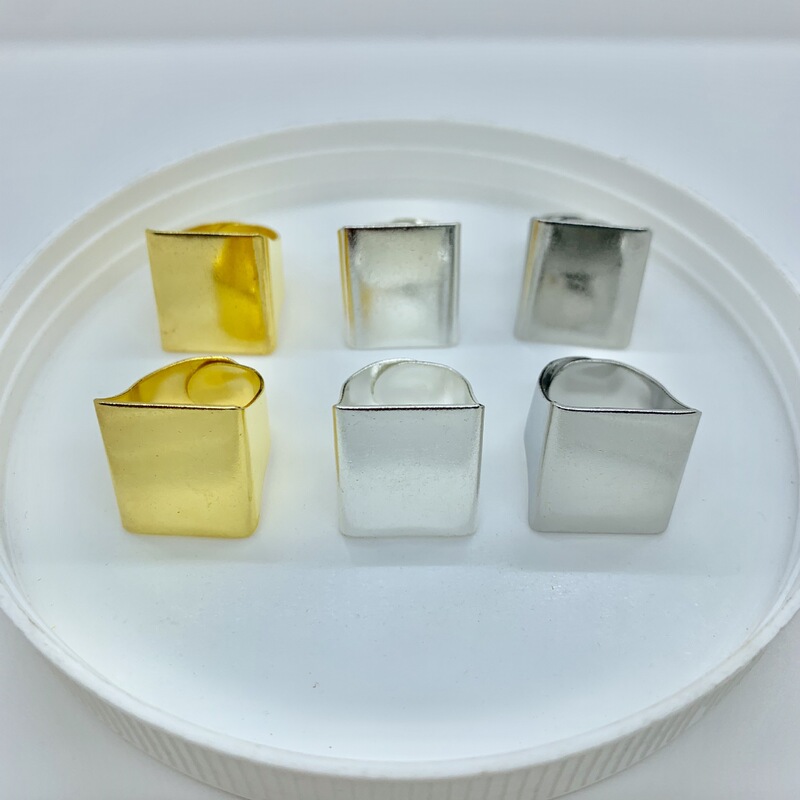 Copper plated square flat ring flat bottom ring holder diy paste square ring ring bottom holder jewelry accessories