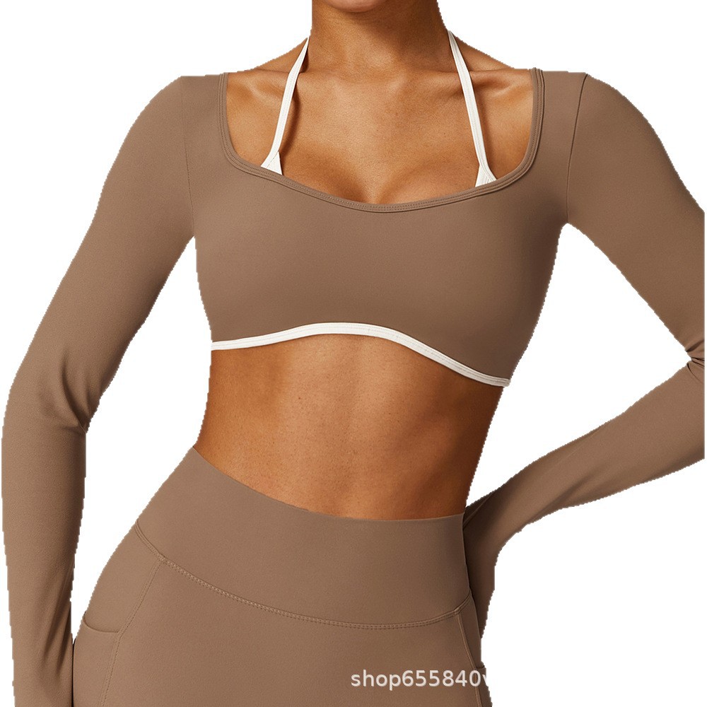 Desnudo delgado seco rápido ropa de yoga de espalda camiseta deportiva de manga larga camiseta de ejercicio de manga larga image 6