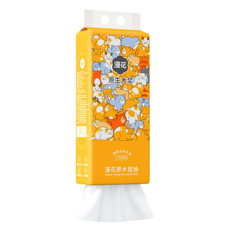 漫花大包ナプキン家庭用フルケース6本セットティッシュ原木吊り式ティッシュ用トイレットペーパー|undefined