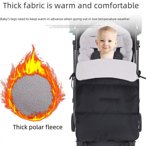 Baby Stroller Foot Cover Baby Umbrella Stroller High Landscape Stroller Windshield Sleeping Bag Thickeneded Baomeuan Kidsren's Car Visit Water Cotton Pad