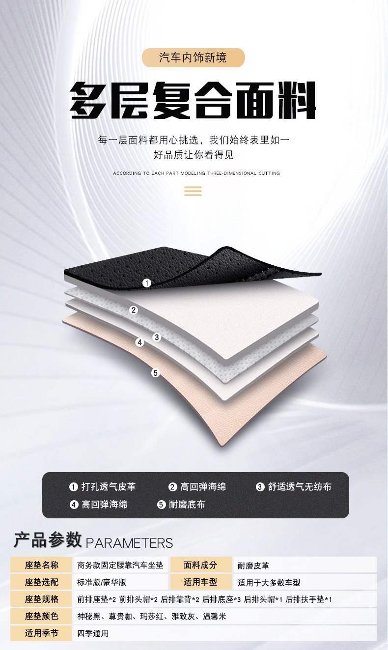 New Foreign Trade Full Leather Car Seat Cushions, Universal Seat Covers for All Seasons, Fully Enclosed Seat Covers, Comfortable and Breathable Seat Cushions Wholesale