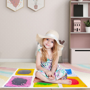 Interactive Colorful Step Mat Classroom Use Liquid Sensory Floor Toddler Sensory Floor Tiles 6 Pack