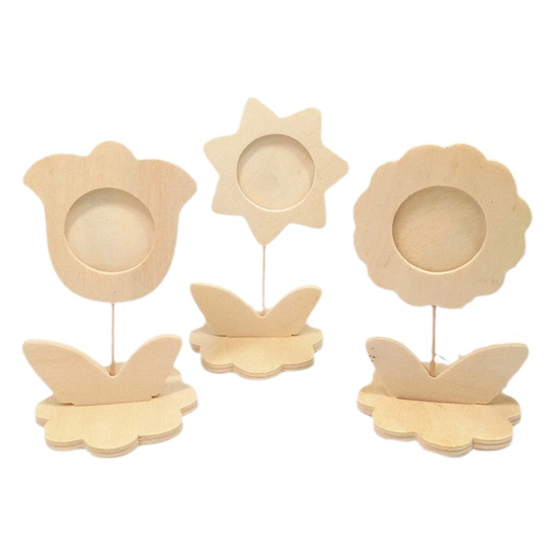 Accesorios de barro de arcilla ultraligera copo de nieve para niños creativo hecho a mano DIY madera tridimensional flor marco de fotos