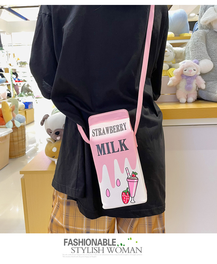 Small Pu Leather Fruit Square Buckle Crossbody Bag display picture 12