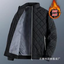 跨境男士立领加厚夹克秋冬新款加绒棉衣休闲保暖棉袄潮流百搭外套
