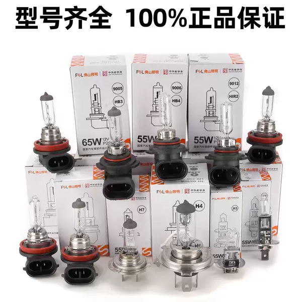Foshan Lighting Car Bulbs H4H7H1 Headlights High Beam Low Beam Fsl