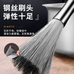 Wholesale Household Pot Cleaning 304 Stainless Steel Pot Scrubber with Hook Handle Oil Stain Remover Pot Washing Gadget Dish Brush
