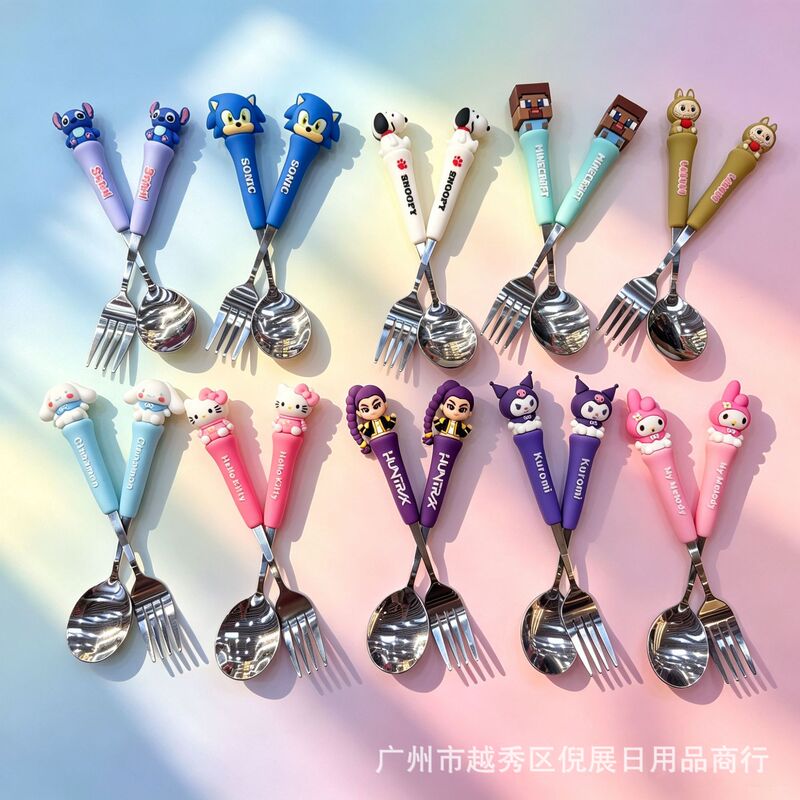Foreign Trade Style Sonic Fork and Spoon Portable Set Snoopy Spoon and Fork Minecraft 2-Piece Cutlery Set Wholesale Foreign Trade Style Sonic Fork and Spoon Portable Set Snoopy Spoon and Fork Minecraft 2-Piece Cutlery Set Wholesale