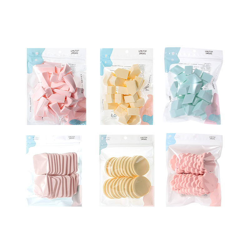 LMLTOP hidrófilo remojo de agua gran soplo de polvo redondo galería de fotos en forma de diamante maquillador colección de bolsas de soplo de maquillaje