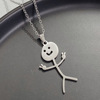Cross -border new product fun graffiti stainless steel necklace mid -finger funny villain Funny Doodle Next