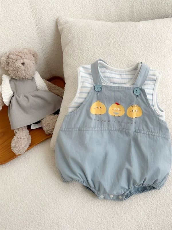 幼児・幼児用サマースーツ 0～3歳男女ベビーおしゃれベスト・オーバーオールスーツ 夏のお出かけ服5|undefined