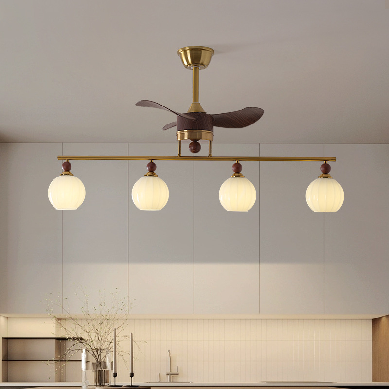 Lámpara de ventilador medieval, dormitorio principal de restaurante, lámpara de ventilador eléctrico, lámpara de ventilador de techo creativa retro francesa, lámpara de ventilador de techo de estudio americano