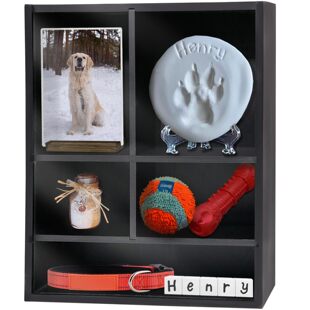 Wooden Pet Memorial Box Solid Wood Pet Frame Ash Display Box Collar Pet Stuffed Toy Storage Box