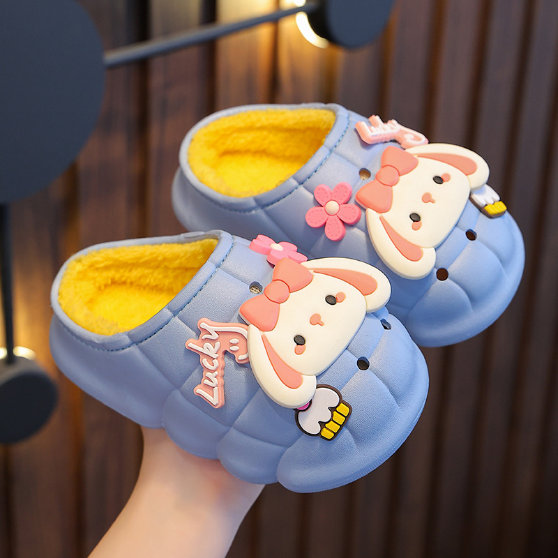 Zapatillas de algodón para niños de invierno niños y niñas cálido forro polar impermeable antideslizante bebé 1-3 años 2 zapatillas de felpa para bebés