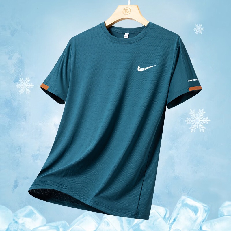 2026 Summer New Style Ice Silk Quick-Drying Short-Sleeved T-Shirt for Men, Summer Thin Loose Sports Quick-Drying T-Shirt for Men