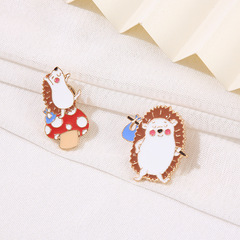 創意可愛刺蝟胸針 卡通可愛個性簡約百搭配飾徽章衣服胸針