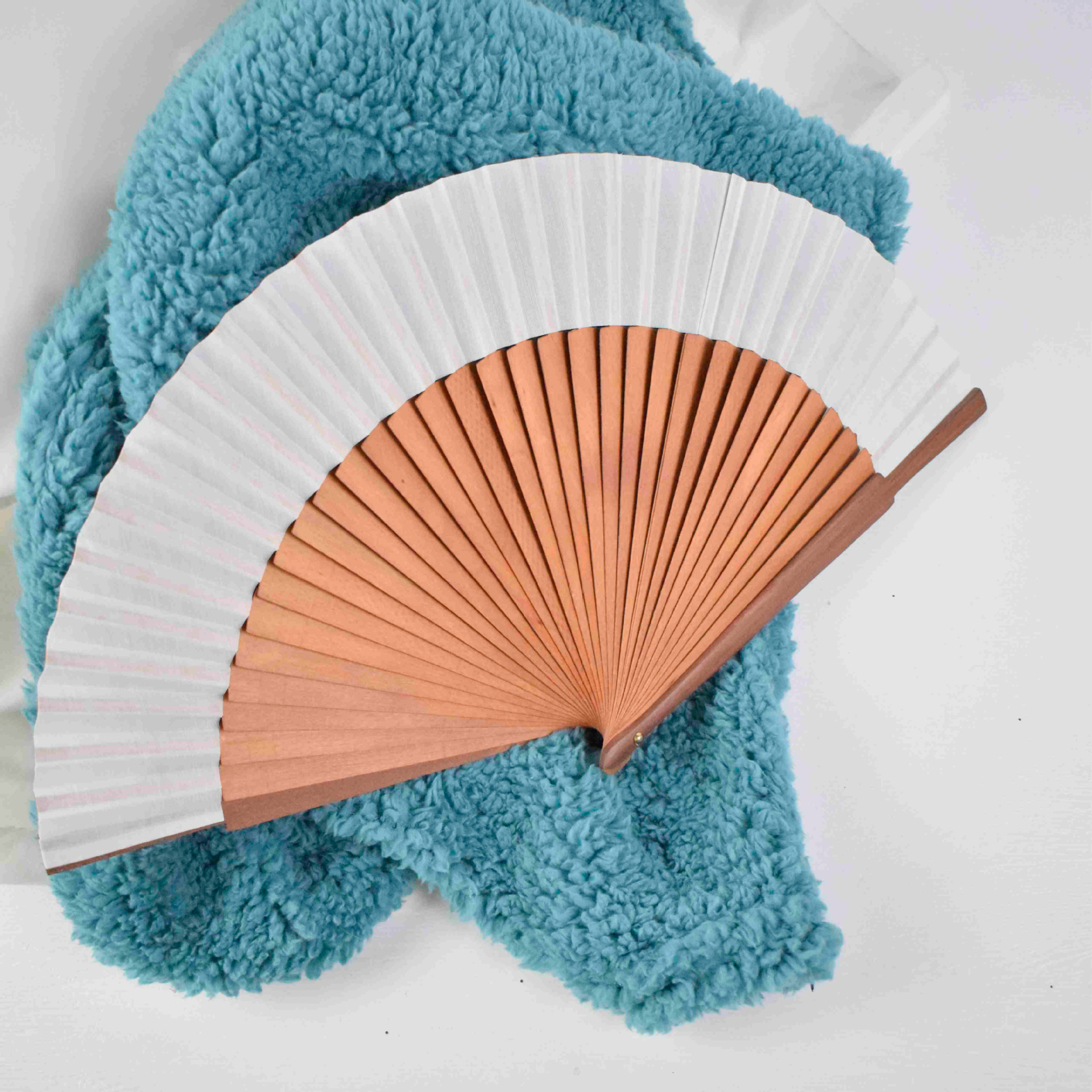 34 poliéster cuadrado ventilador de algodón brillante textura cepillo tung óleo hierro hueso de madera ventilador de madera español hermoso ventilador de regalo hecho a mano