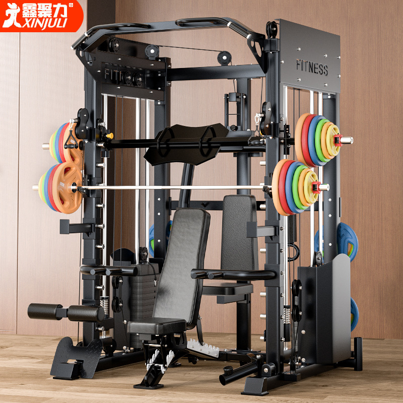 Máquina Smith, dispositivo de entrenamiento integral, pórtico, equipo de fitness, equipo multifuncional para el hogar, sentadillas, press