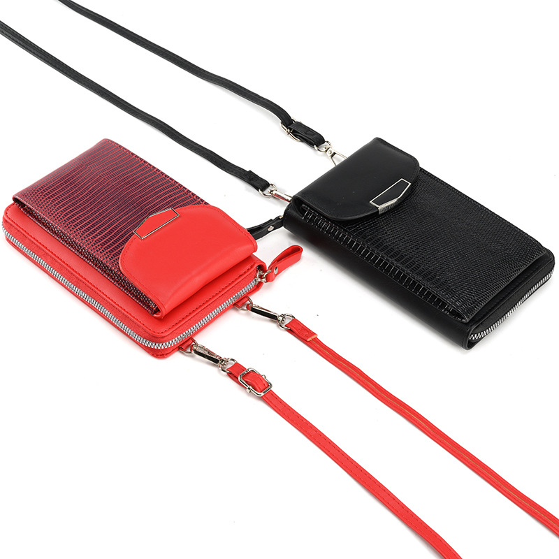 Bolso de teléfono largo de cuero de PU para mujer 2023 bolso de boleto de crossbody de billetera de estudiante multifuncional de estilo coreano de moda