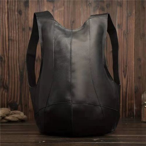 European and American retro Crazy Horse soft leather men's and women's Beetle bag backpack student trendy backpack school bag casual travel bag