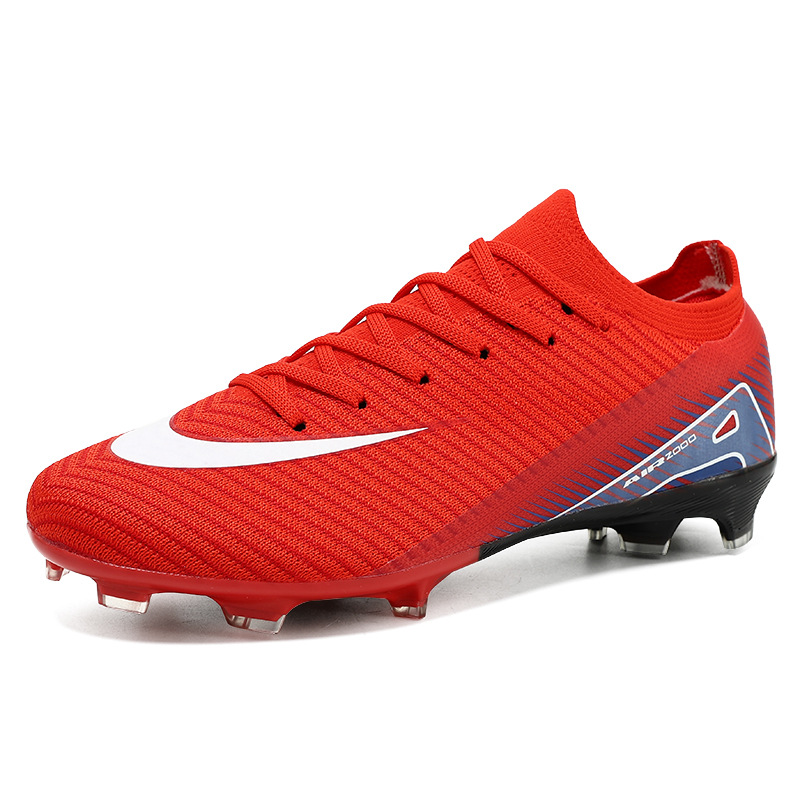 Nuevos zapatos de fútbol juveniles transfronterizos transpirables, zapatos de fútbol de clavos largos, zapatos de entrenamiento de césped interior