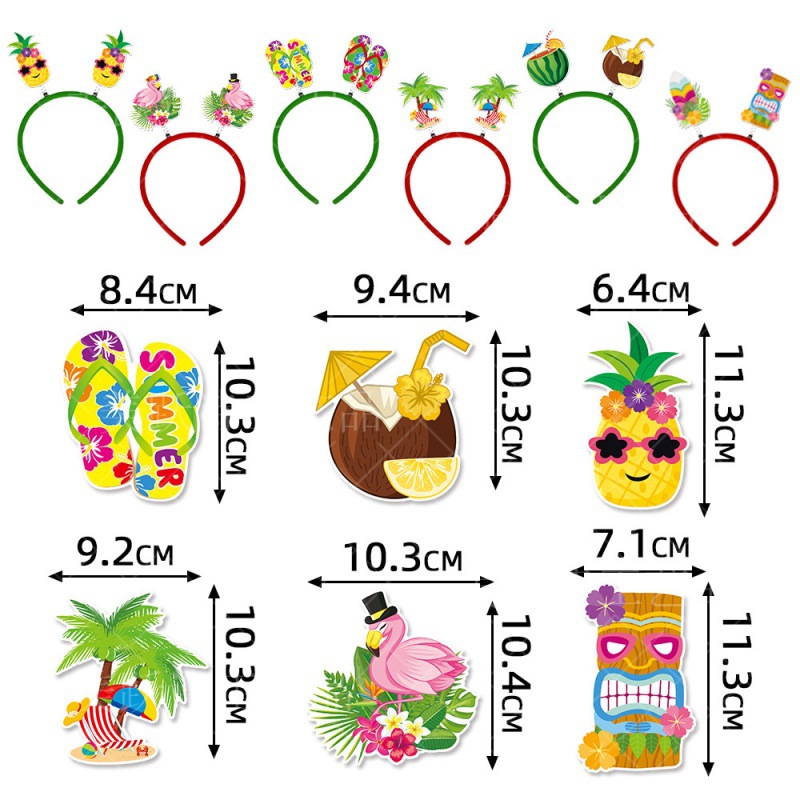 Nueva diadema de decoración de fiesta hawaiana, ambiente de fiesta de verano, suministros de vestir, diadema, accesorios de fotografía divertidos