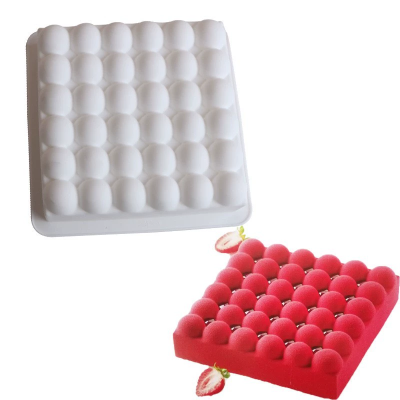 Silicone mousse mold Italy, white 21×21×4 cm, food-grade flexible baking tray