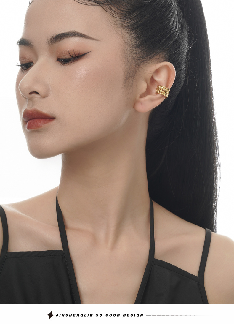 C Shape Pattern Women'S Gender 1 Piece 925 Sterling Silver C Shape Ear Cuffs