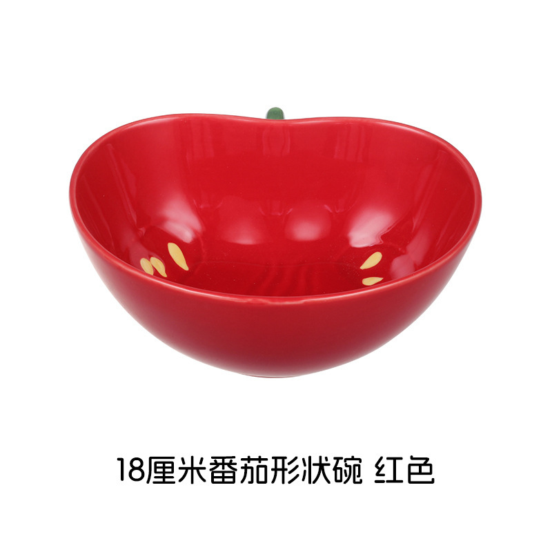 工場直送の色釉セラミック工芸品、牧歌的なスタイル、新鮮でキュートな子供用ボウル、皿、カップ、野菜セラミック食器セット|undefined