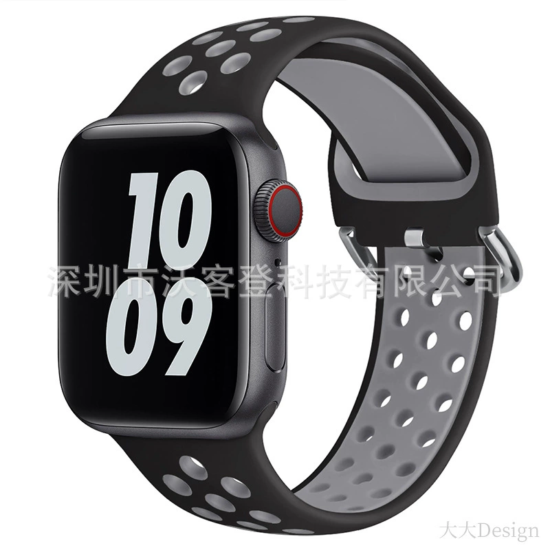 Подходит для Apple, силиконовый ремешок Nike с защёлкой, для Apple Watch 8/7/SE/6/5/4/3/2/1, двухцветный силикон