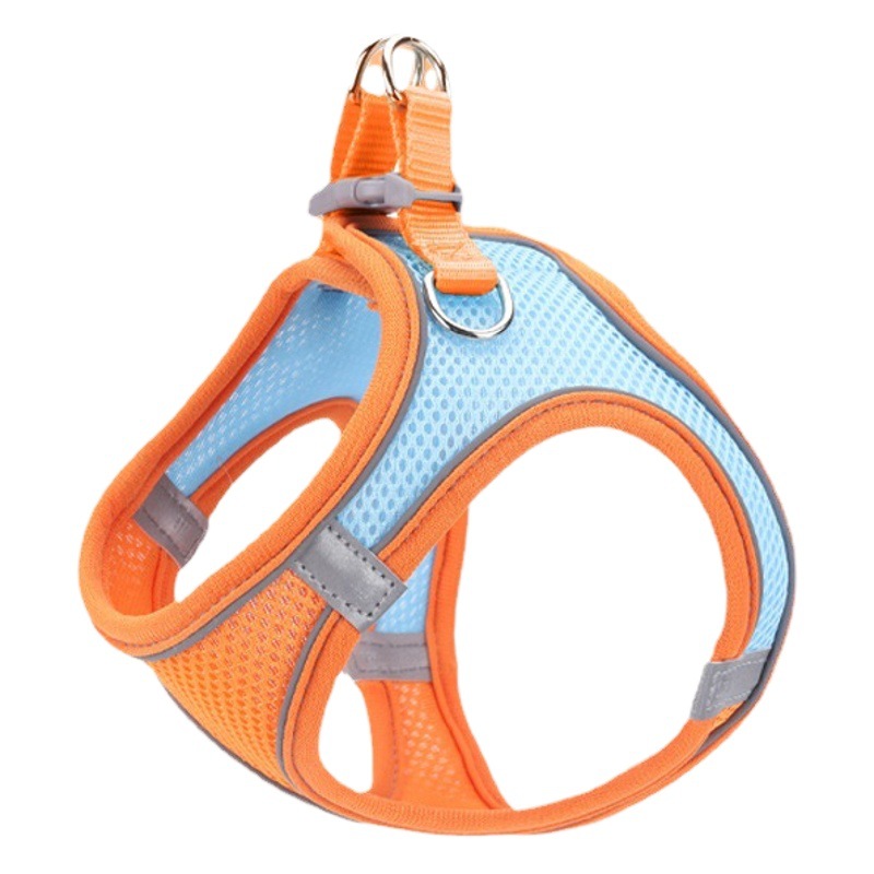 Correa para el pecho de gato tipo chaleco reflectante anti-liberación cuerda para caminar gato malla transpirable suministros para mascotas spot al por mayor