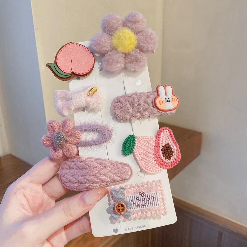 Accesorios para el cabello para niños, café con leche, horquilla, otoño e invierno, nuevas niñas, sin daño, horquilla de felpa, lindo sombrero de clip lateral para bebé