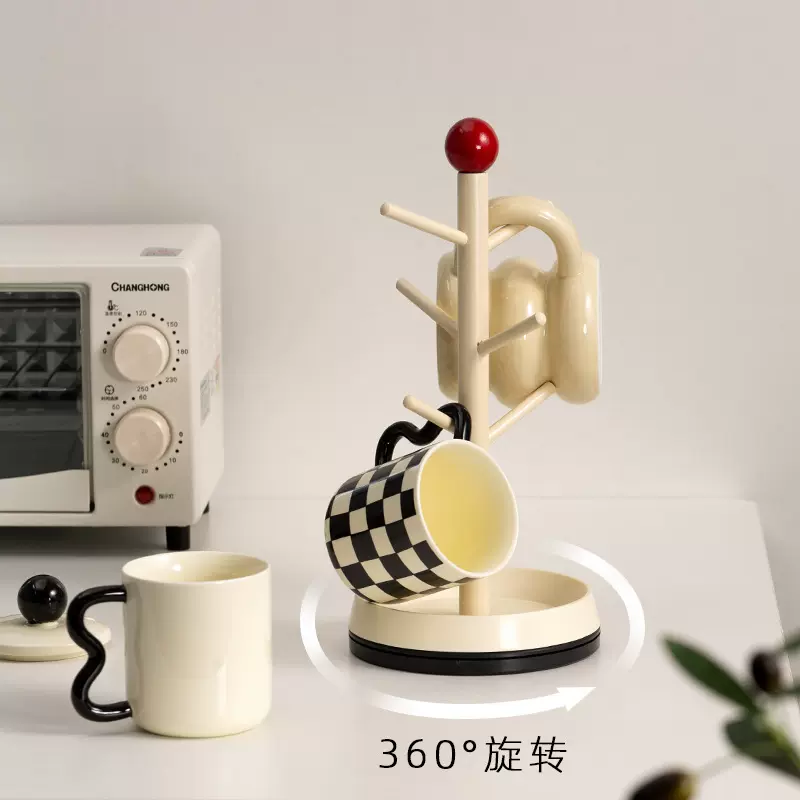北欧ins奶油风杯子沥水架厨房卫生间浴室桌面化妆品收纳置物架