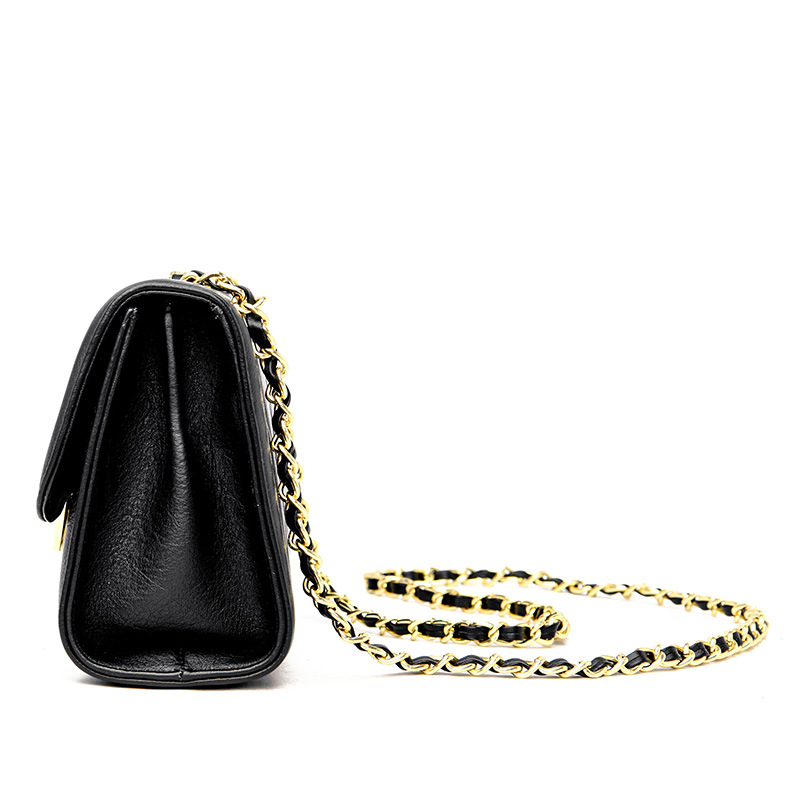 Stylish Women's Small Leather Crossbody Bag With Chain Strap_voghion.com