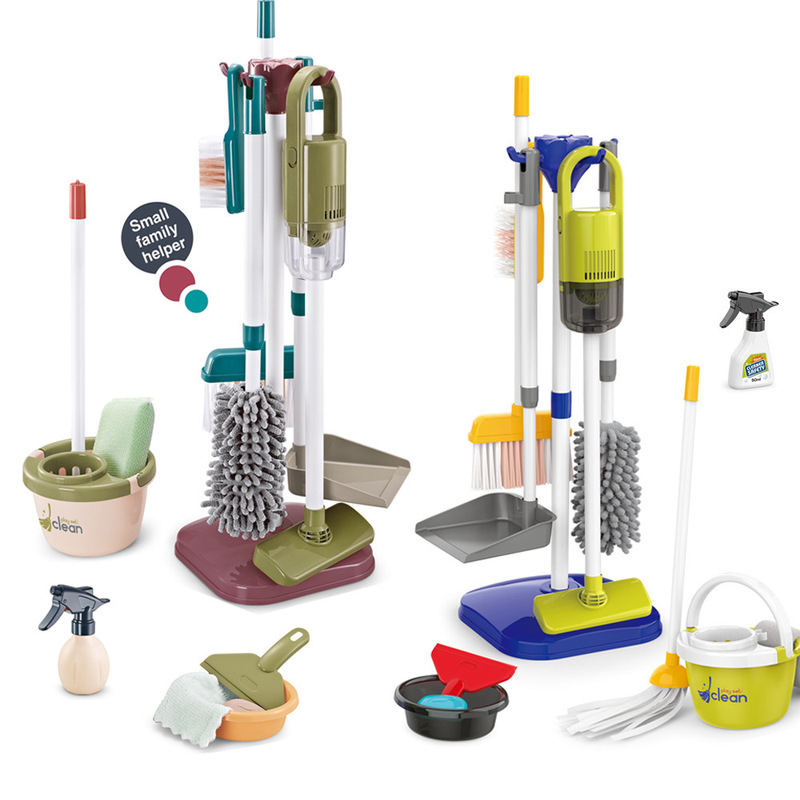 Cross-border play house children's broom boys and girls children cleaning toys baby cleaning dustpan tool set