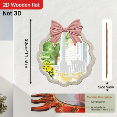 Cross-Border Metal Cosmetic Mirror, Simple and Cute Dressing Table Mirror, Wall-Mounted Bathroom Bathroom Mirror, Special-Shaped Decorative Mirror