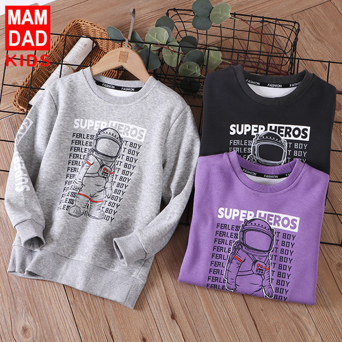 Children's sweatshirt spring and summer new style boys and girls bottoming shirts tops students middle and large children long-sleeved T-shirt new style