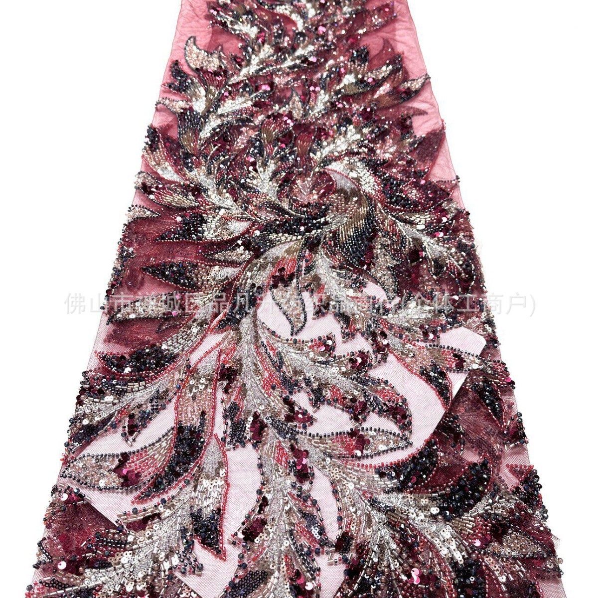 Fábrica directa industria pesada 6 tipos de tela bordada de cuentas de lujo vestido de boda cintura cola de pescado pequeña tela de cola image 3
