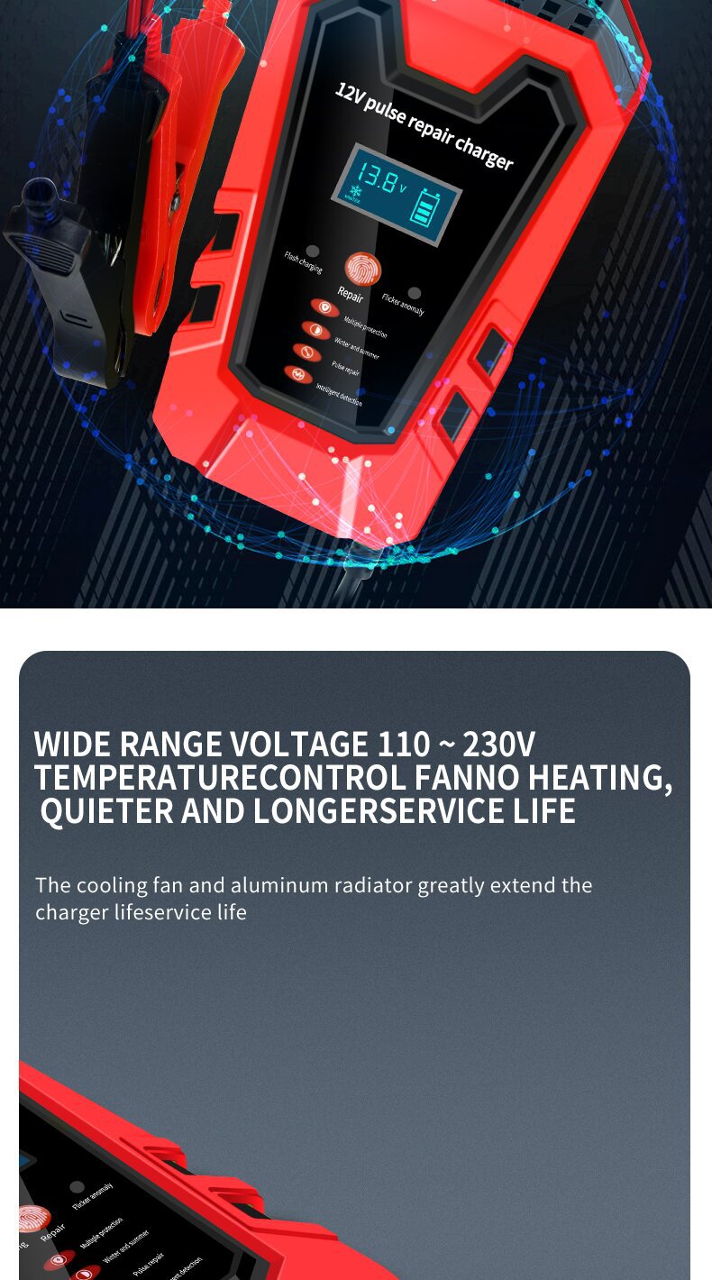 Monfara 12V Pulse Repair 6A Smart Battery Charger User Manual