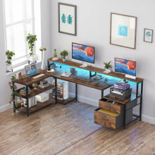 简约风卧室电脑桌多功能带书架的书桌家用写字桌