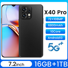 新款4G跨境手机X40Pro 7.2寸大屏1300万像素 3+64G 安卓智能手机