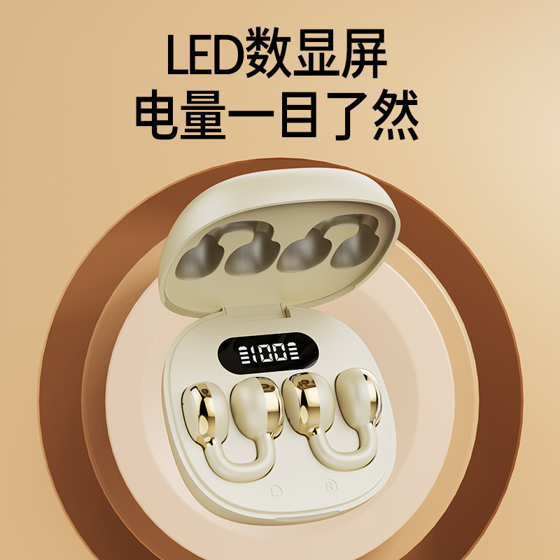 完全ワイヤレスBluetoothイヤホン卸売2024年越境新作イヤークリップ型充電ケース付き貿易|undefined