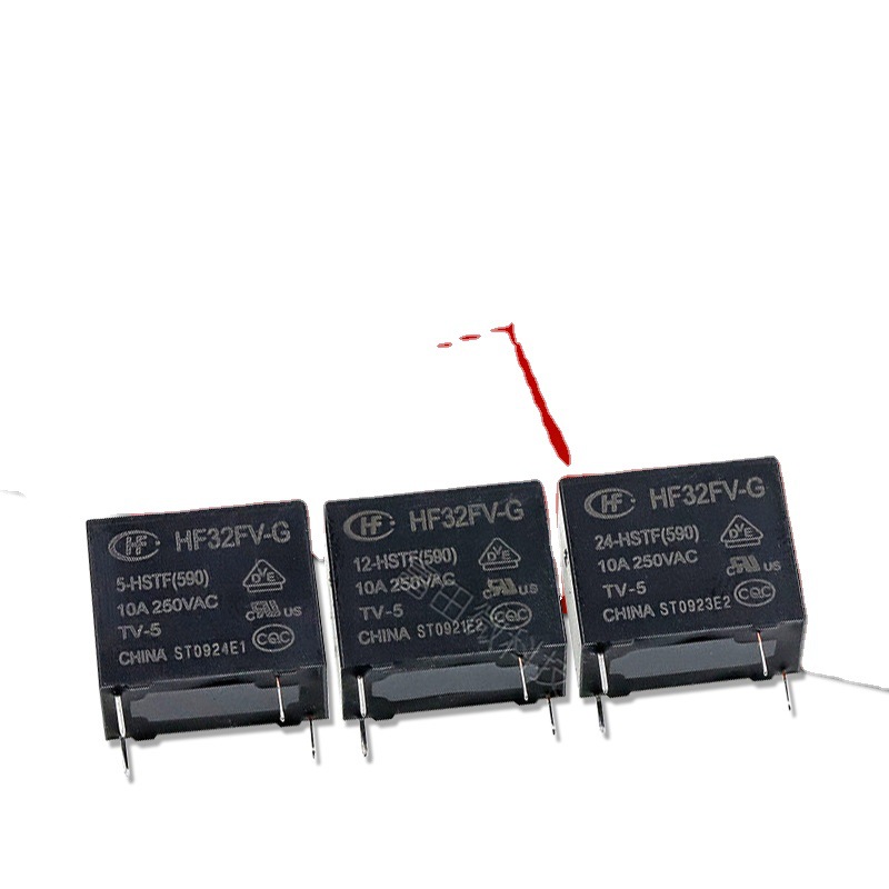 HF32FV-G-5 12 24-HSTF 4脚 一组常开10A继电器DC5V 5V 12V 24