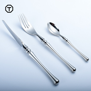 304 Stainless Steel Western Cutlery Set Creative Steak Knife Fork Spoon Western Tableware Hotel Gift Mirror Polished